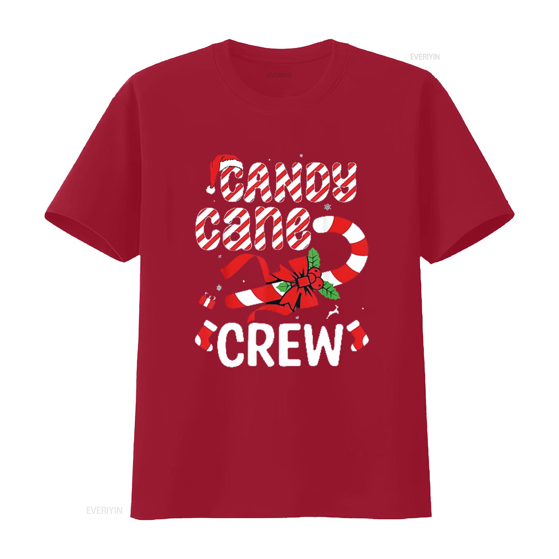 Candy Cane Crew Funny Christmas Holiday T Shirt Black vintage Washed Versatile Unisex Breathable Slightly graphic Casual S