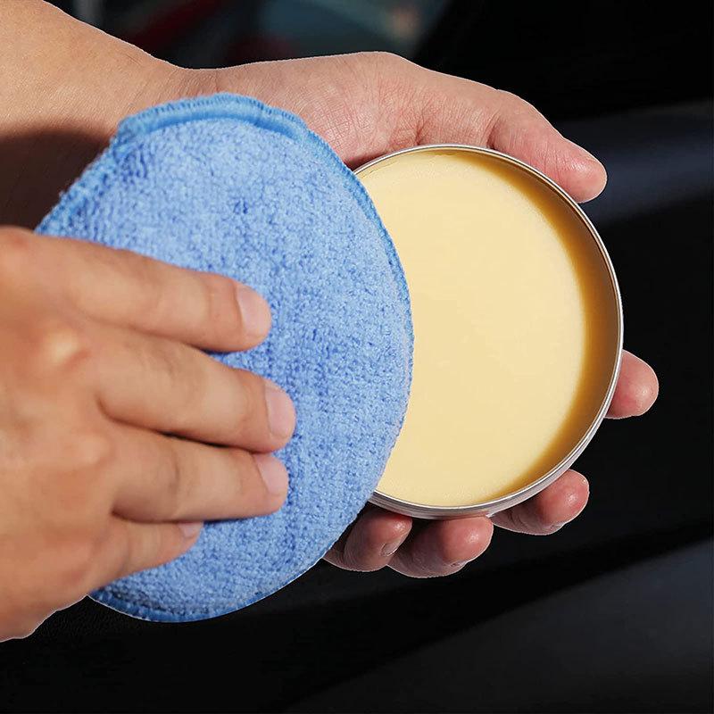 10Pcs Car Waxing Polish Sponges 5 Inch Car Cleaning Polish Pad Sponge Microfiber Waxing Dust Remove Auto Care Polishing Set синий