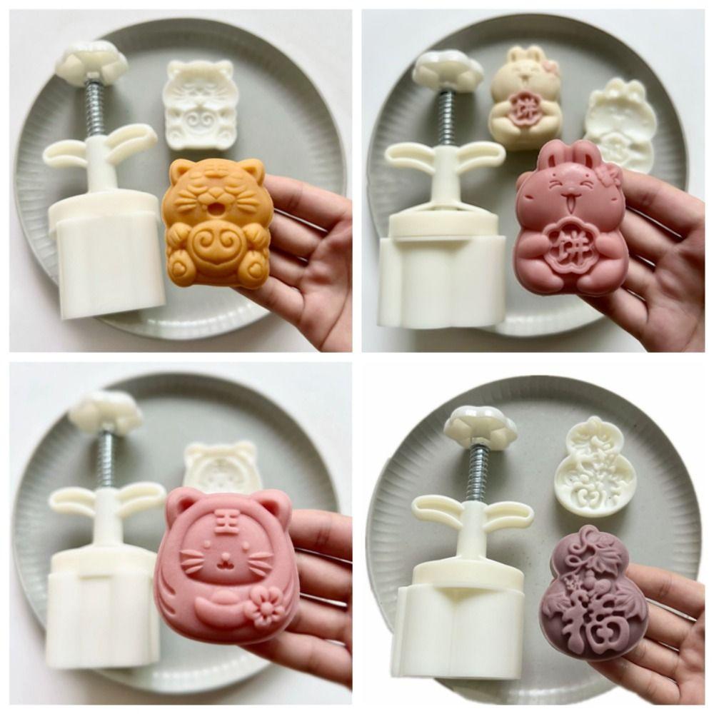 Plastic Mooncake Molds Teapot Shape Pastry Mold Hand Press Mould  Mid-Autumn Festival