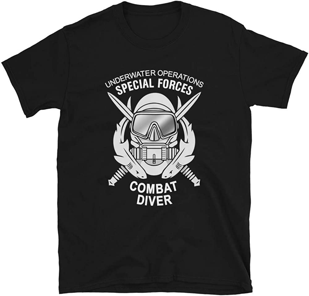Naval Underwater Operations Special Forces Combat Diver T Shirt New 100% Cotton Short Sleeve O-Neck T-shirt Casual Mens Top -... S разноцветный
