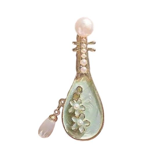 1/4Pcs Women Hair Clips Faux Pearl Decorations Floral Design Secure Fit Hair Pins Lute Shape Hairpins Formal Hairstyle Accessories