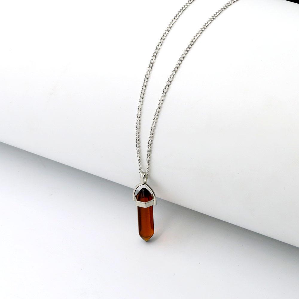 Hexagonal Pyramid Pendant Clavicle Chain Necklace