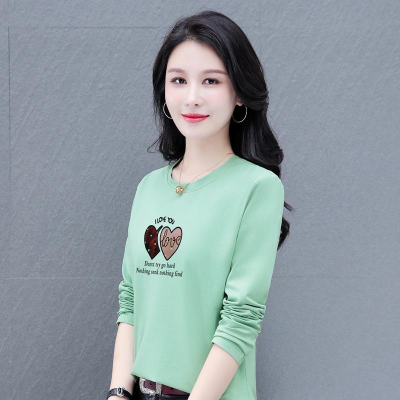 

Женская футболка с длинным рукавом из чистого хлопка: 2025 Весна/Осень Тонкий Повседневный Стиль XL