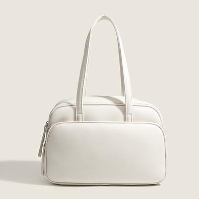 Tragetasche für Damen Reise Schultertasche Schlichter Pendlerstil Einfarbige Handtasche