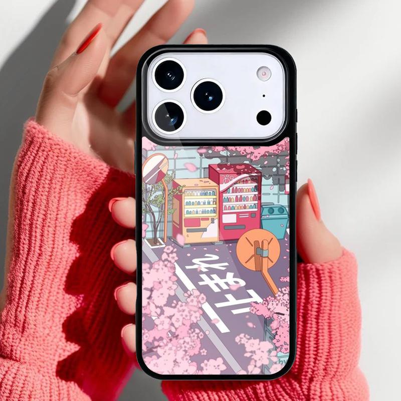 Japanese Anime Aesthetic Phone Case for iPhone 17 16 15 14 13 Pro Max Back Cover for 12 11 Pro Coque