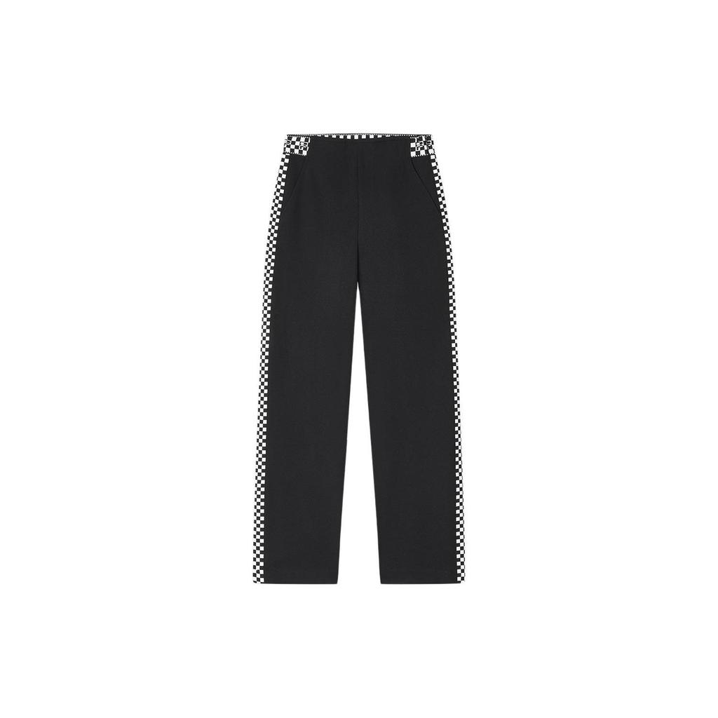FILA Emerald Checkered Straight Leg Knit Casual Pants Women bottoms Black F11W414802F-BK