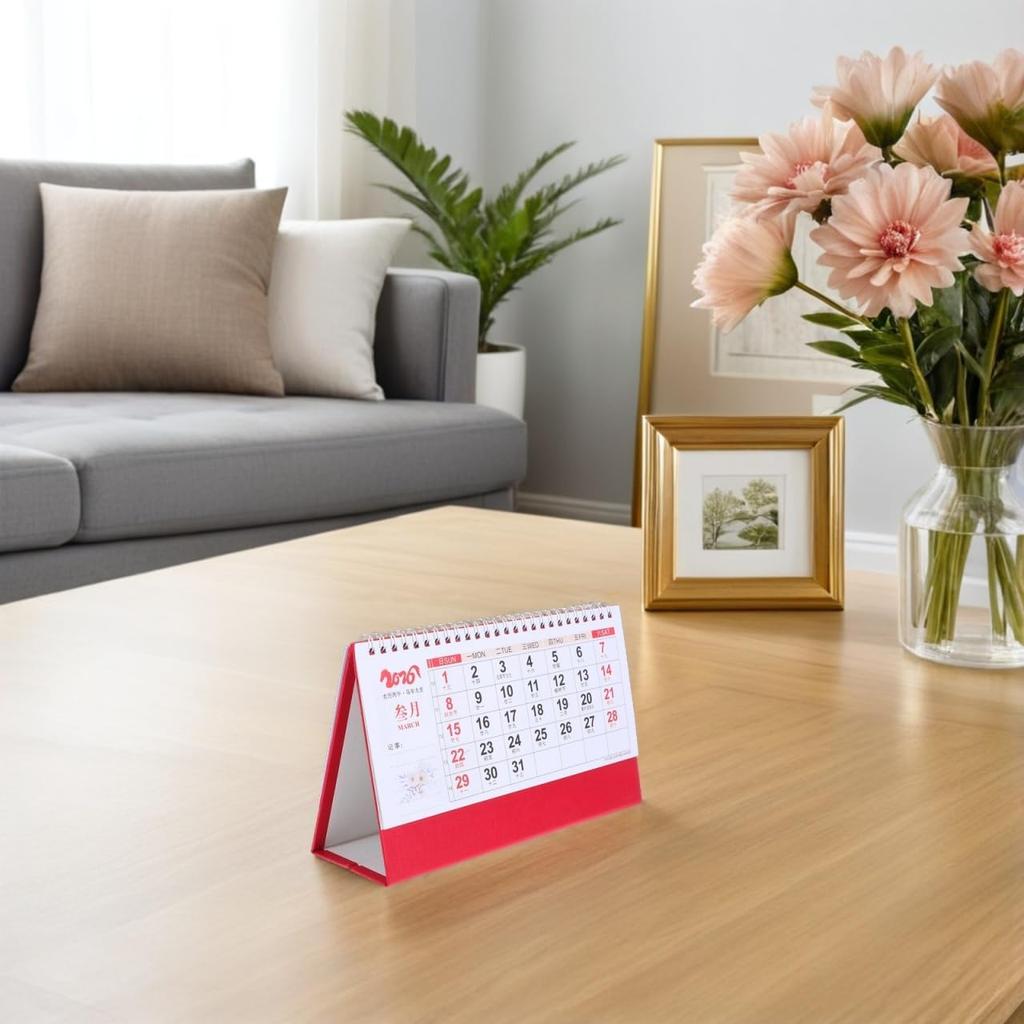 DOITOOL 2026 Horse Year Desk Calendar Chinese Calendar Vintage Monthly Flip Paper Standing Planner for Home Office Decor Daily Schedule Time
