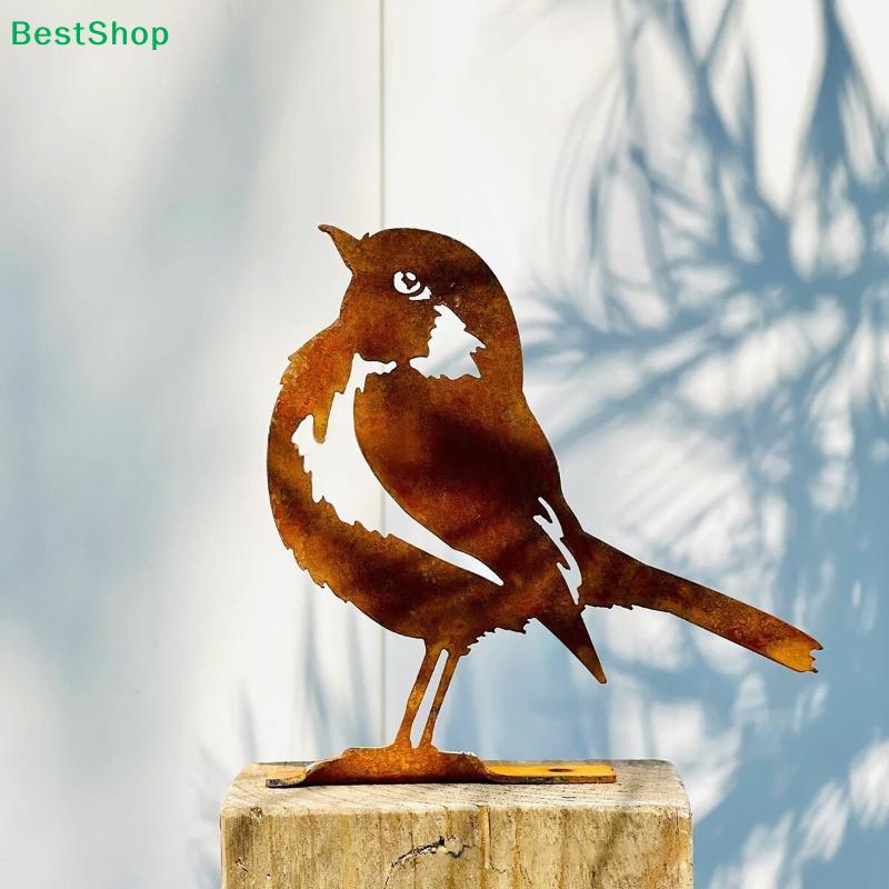 Corten Steel Robin Bird Statue - Weatherproof Rustic Metal Sculpture for Garden & Yard