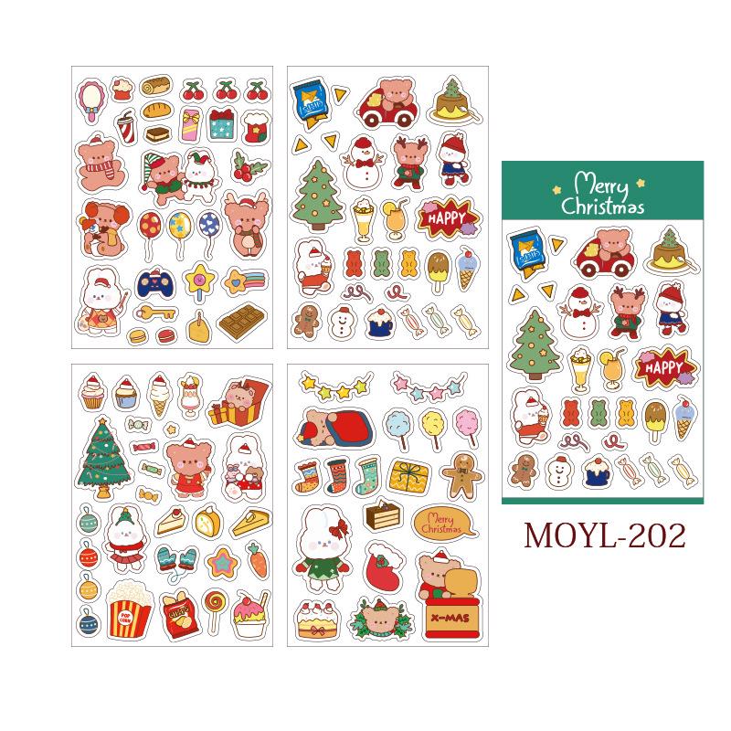 Christmas Series Cute Cartoon Sticker Set for Diaries and Journals