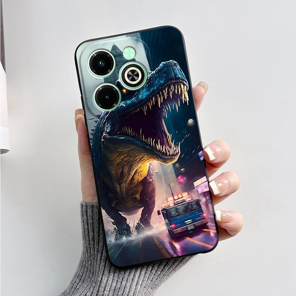 For Infinix Hot 40i Case Hot40i Fashion Marble Black Silicone Soft Phone Case For Infinix Hot 40i 40 i X6528B Back Cover Fundas