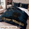 Custom Name Text 3Pcs Bedding Set Travis Scott Duvet Cover And Two Pillowcases
