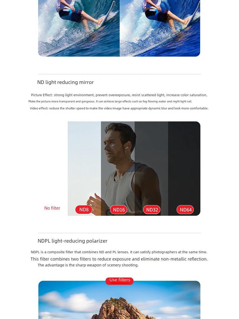 DJI Osmo Pocket 3 Filter: PL-Polarisations-, Weitwinkel- und Makroobjektive für Kameras der dritten Generation