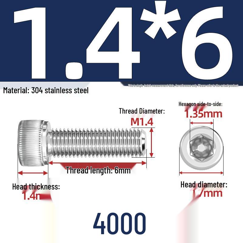 304 Stainless Steel Hex Socket Head Cap Screws, M2-M10, Extended Length