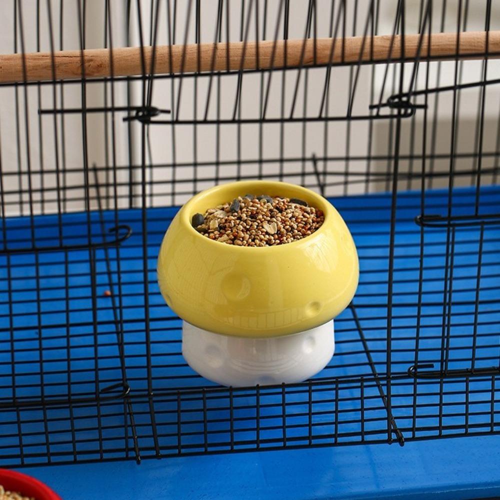Ceramic Parrot Food Bowl Large Capacity Feeding Station Bird Water Bowl  Balcony Use