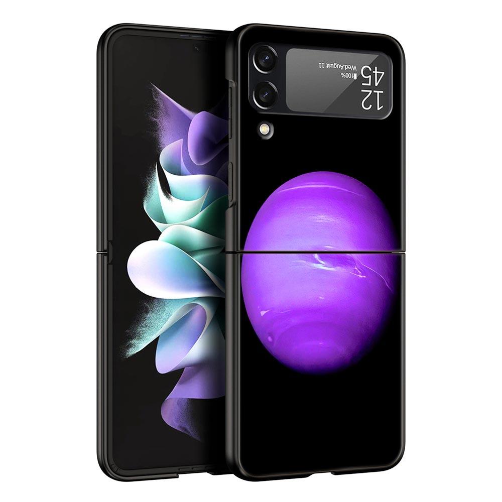 Husă pentru telefon Z Flip 4 pentru Samsung Galaxy Z Flip 3 5G ZFlip3 Flip3 zflip Flip4 Husă tare neagră pentru PC Estetică Space planet Shell