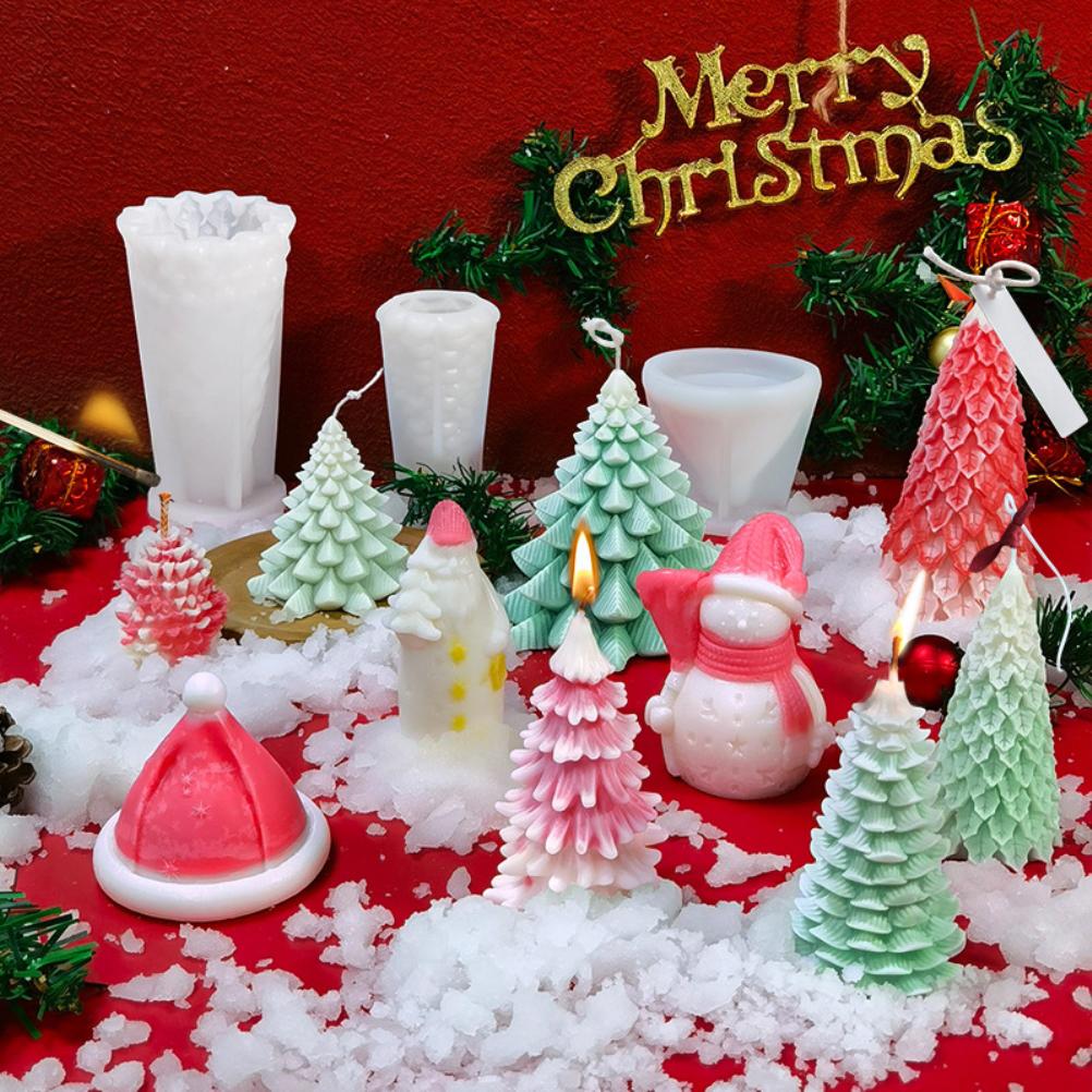 1 Pcs Christmas Tree DIY Silicone Candle Mold for Soap Cake Decorating Festival Craft Making Home Decoration Candle