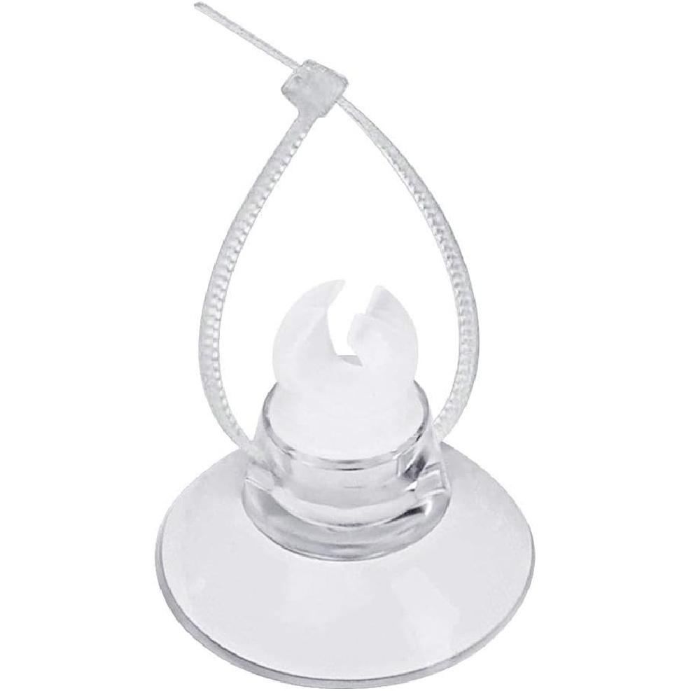 Pawfly 20 Pack Aquarium Suction Cups with Clips and Adjustable Zip Ties Cables Fish Tank Tools for Binding Moss Holding Airline Tubing Decorations
