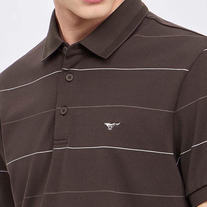 Septwolves Men's Silk Blend Striped Polo Shirt