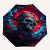 1pc Skull Roses Pattern Automatic Open/Close Umbrella - Compact Travel Umbrella, 8-Rib Heavy-Duty Construction, Ideal Gift, Outdoor Accessor