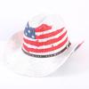 American Flag Cowboy Hat Popular Men's and Women's Sunshade Top Hat Independence Day Party Western Style Fashion Straw Hat