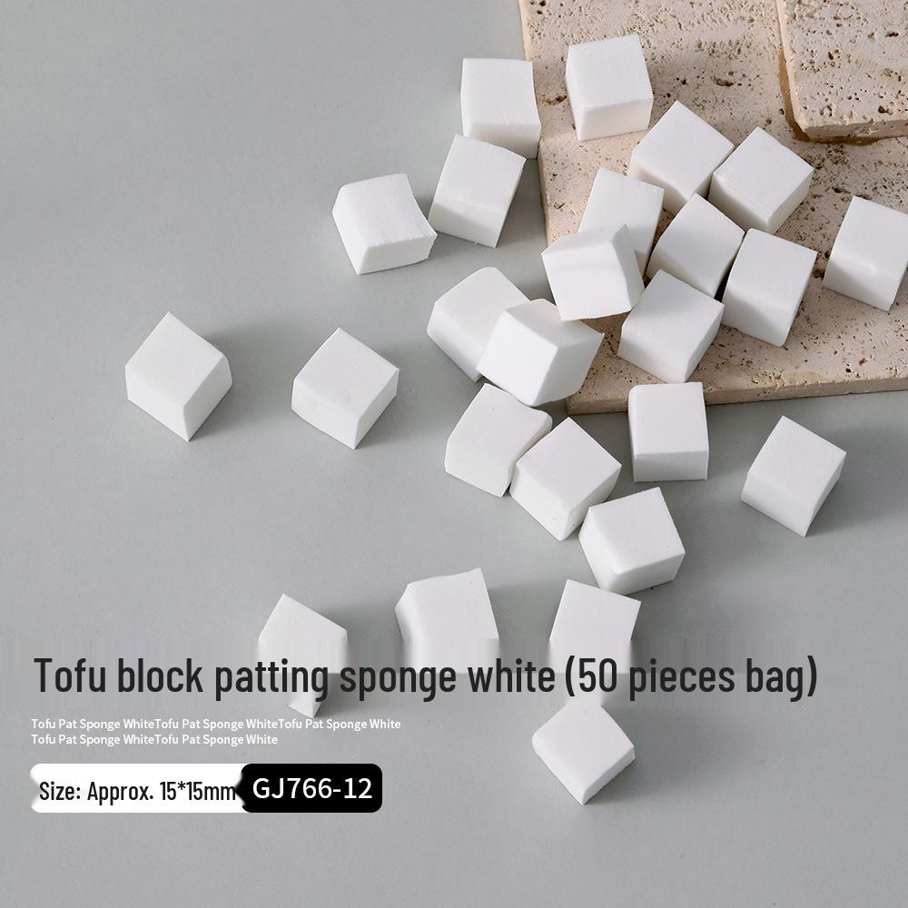 Nail Art Sponge: Professional Small Square Blending Tool for Gradient Blush and High-Density Cotton Application