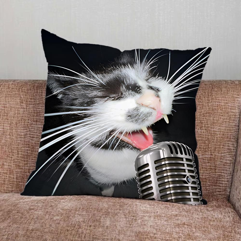 Pet Cat Funny memes Pillow Case For Home Bedroom Car Office Decoration Living Room Sofa Cushion Cover Suitable