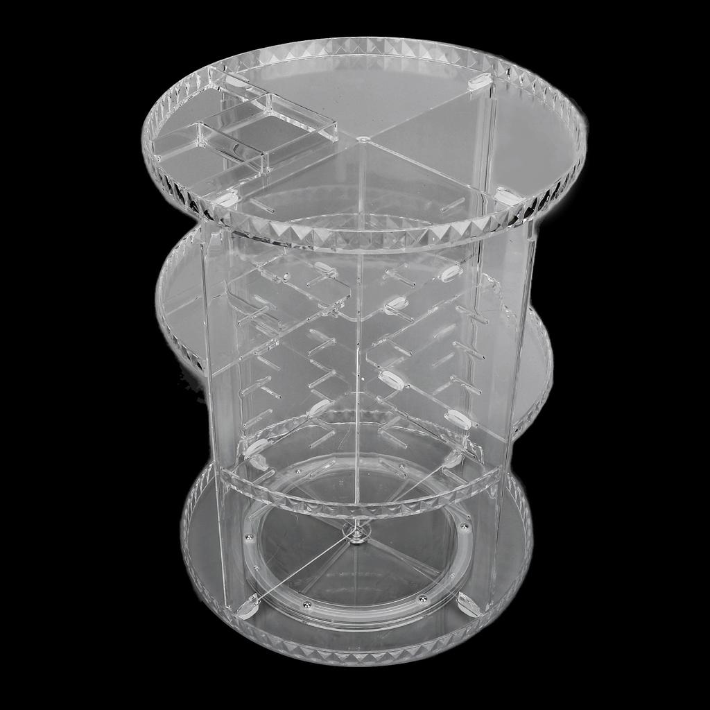 360 Degree Rotation Rotating Makeup Organizer Transparent Stable Base Cosmetic Storage Box for Lipstick Skincare