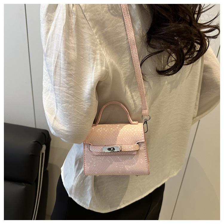 Texture Casual Retro Large Capacity Lock Buckle Handheld Crossbody Small Square Bag For Women