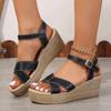 Summer Women's White Platform Sandals Buckle Strap Wedge Sandals Woman Lightweight High Heeled Beach Shoes Sandalias Mujer