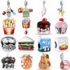 Newcopper French Fries Milk Cake Hamburger Charms Diy Dangle Bead Fit Original Pendant Bracelet Necklace Fashion Jewelry