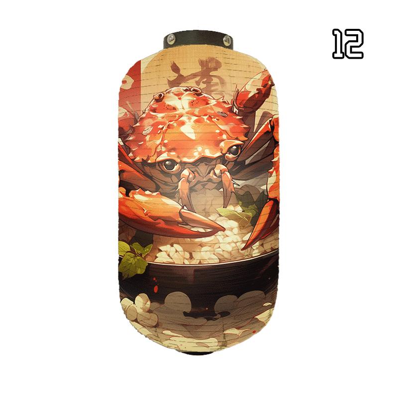 Japanese Style Paper Lantern Beautiful Crab Shrimp Printed Lanterns Sushi Hotpot Izakaya Restaurant Bar Advertising Lantern