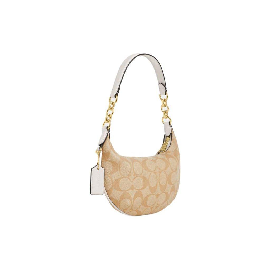 Coach Payton 21 Classic Monogram Zipper Closure PVC Leather Half Moon Shoulder Bag Women bags Light-Khaki CM273-IMDQC