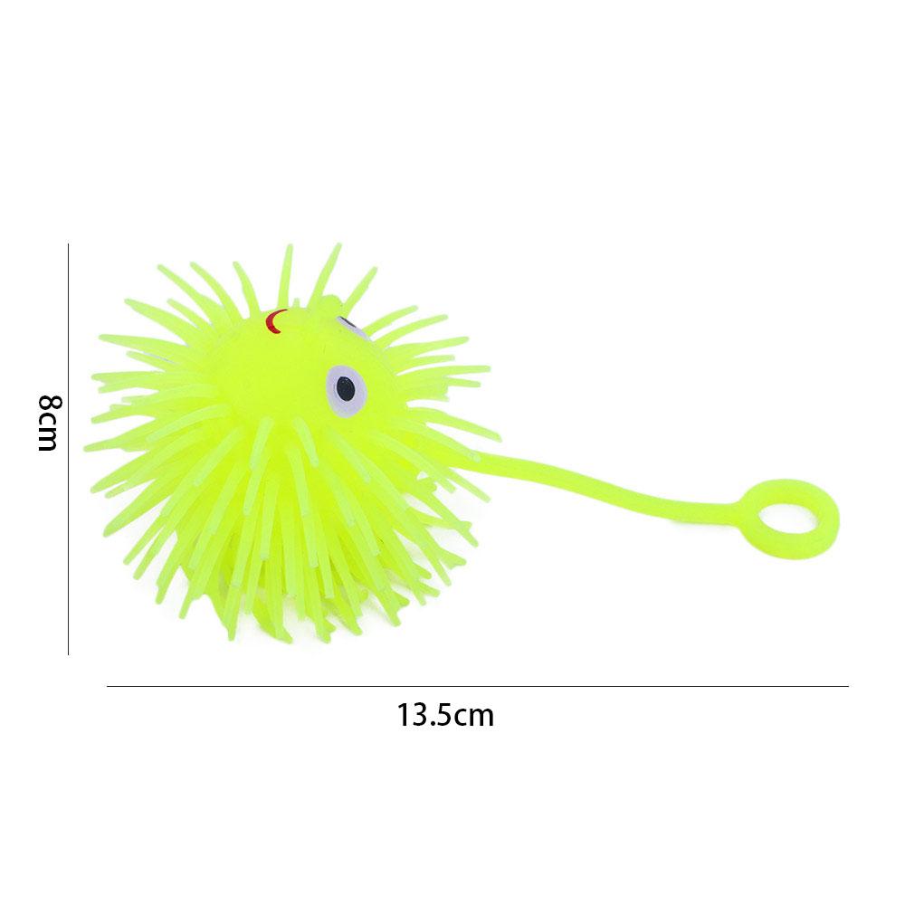 Stress Children Adult Vent Ball Elastic Glow Hair Ball Glowing Hair Flash Ball LED Light Up Toy