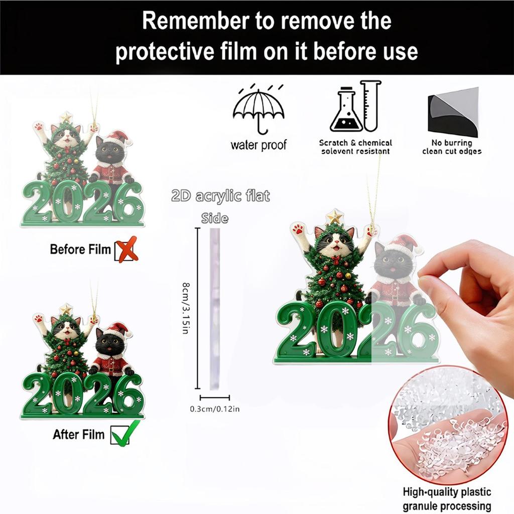 Car Mirror Decor 2D Acrylic Cute Pendants Flat Car Rear View Mirror Charm For Bedroom Kitchen Mantel Door Balcony Hallway Window