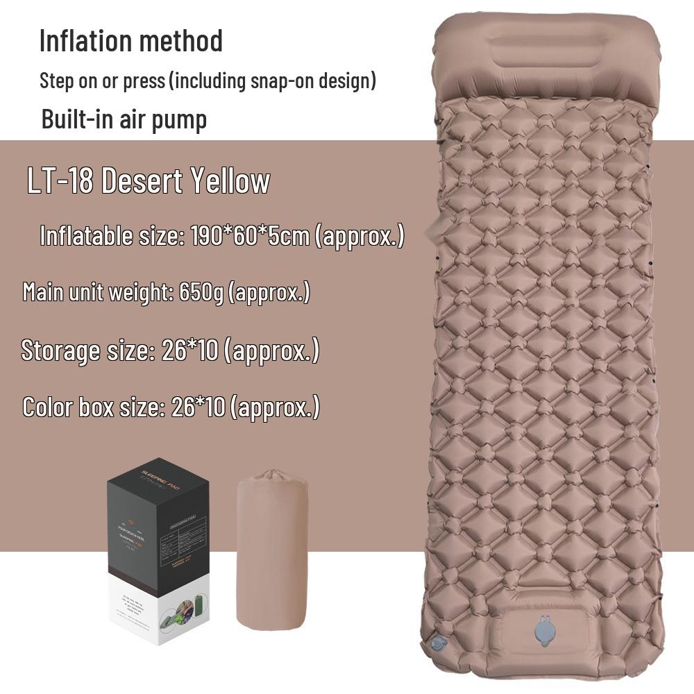 Diamond TPU Inflatable Camping Mat - Foot-Operated, Thickened and Moisture-Proof