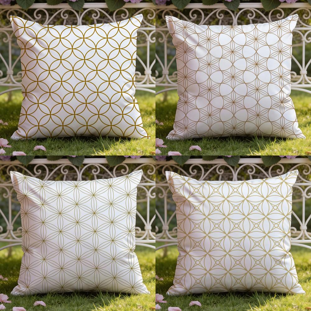 Japanese G-Golden Lines Cushion Cover Home & Car Dual-Scene Pillow Cover: Reversible for Premium Comfort