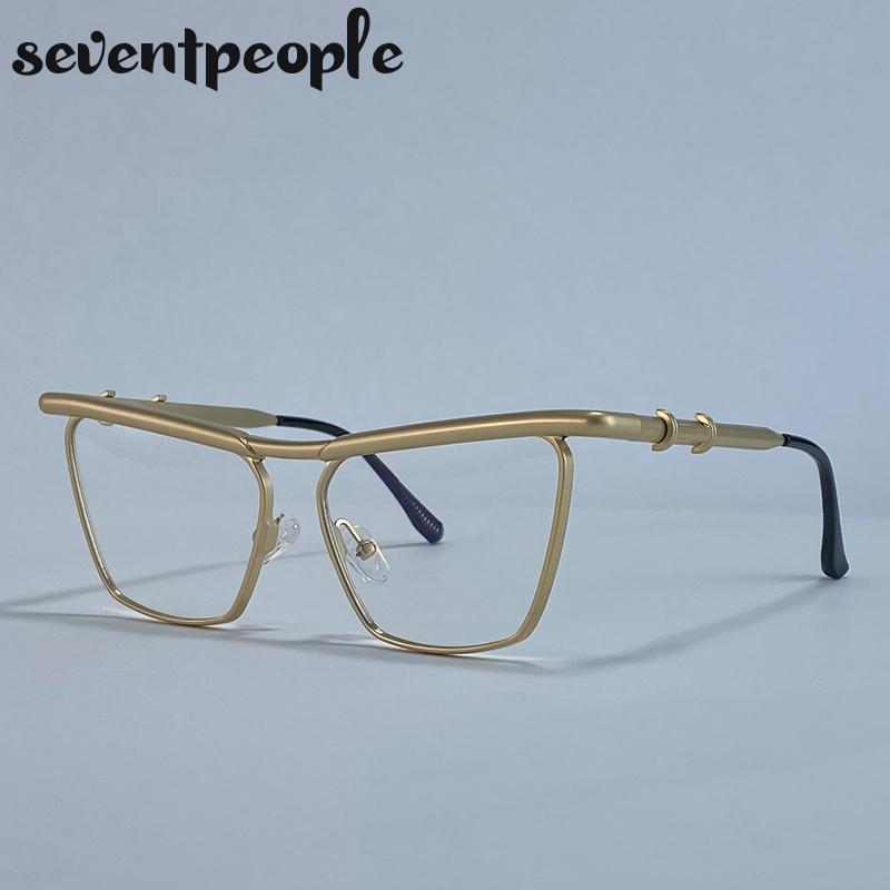 Classic Cat Eye Punk Sunglasses Women  Luxury Brand Trendy Metal Square Shield Sun Glasses Vintage Outdoor Shades For Ladies