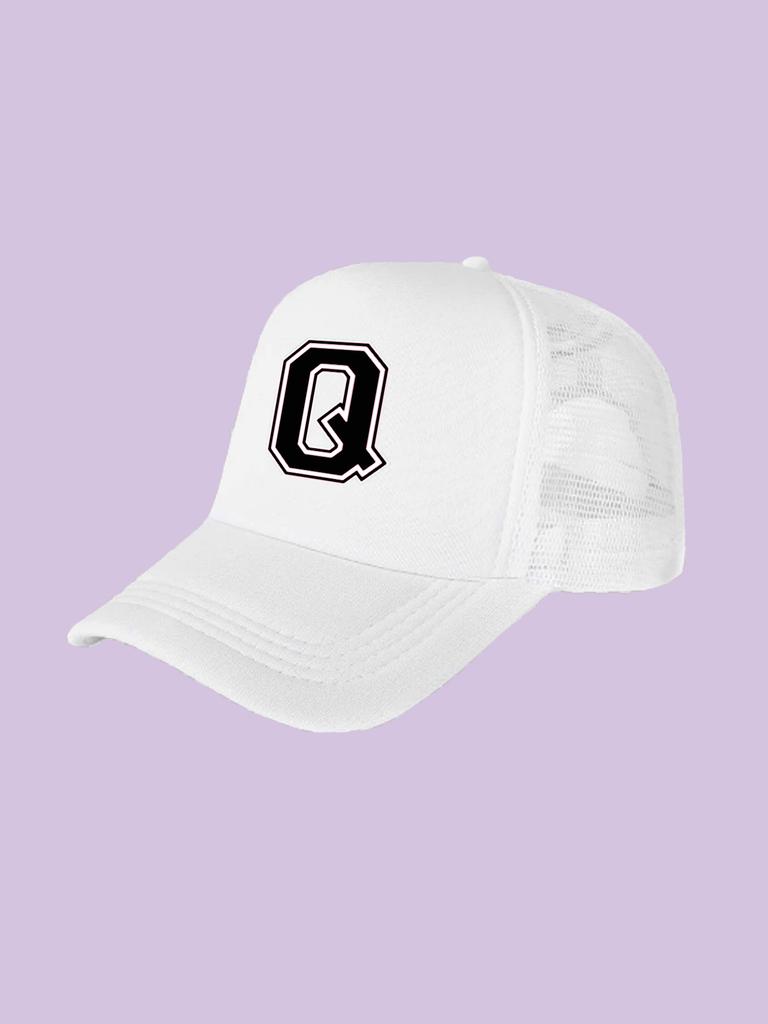 1Pc children's 26 letter printed baseball cap, fashionable sunshade duckbill cap for spring summer, breathable mesh trucker cap