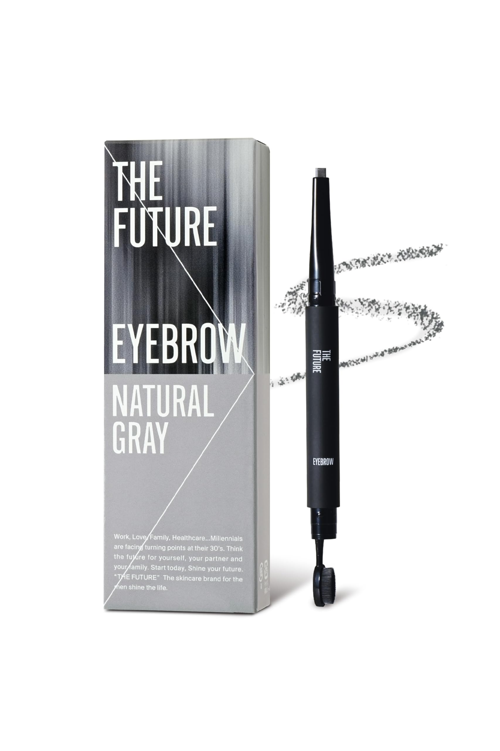 THE FUTURE Eyebrow Natural Gray - Men s Makeup - Natural Finish - Easy to Use - Enhances Your Look
