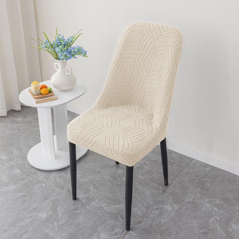 Thickened Jacquard Chair Cover Corn Velvet Enlarged Elastic Curved Chair Cover Restaurant Home Chair Cover Dust-proof and Wear-resistant
