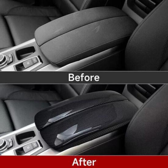 For BMW X5 X6 E71 E70 07-13 Carbon Fiber Color Car Center Armrest Box Trim Cover