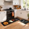 huaqianguhh 2Pcs/Set Halloween Kitchen Rugs, Anti Slip Absorbent Floor Mats, Pumpkin Black Cat Ghost Designs, Decorative Rugs for Living Room Bathroom