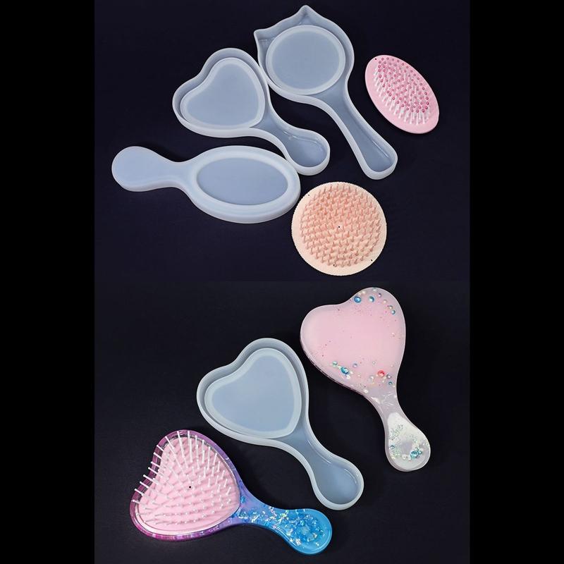 Resin Comb Silicone Molds Kit for DIY Combs Desk Ornaments Crafts Holiday Hanging Decorations Epoxy Resin Casting Molds