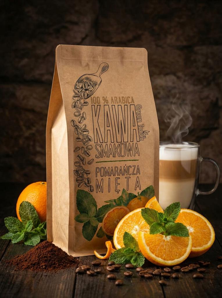 Kawa Ziarnista Pomarańcza Z Miętą Miętowa Pomarańczowa 250 G Green Touch