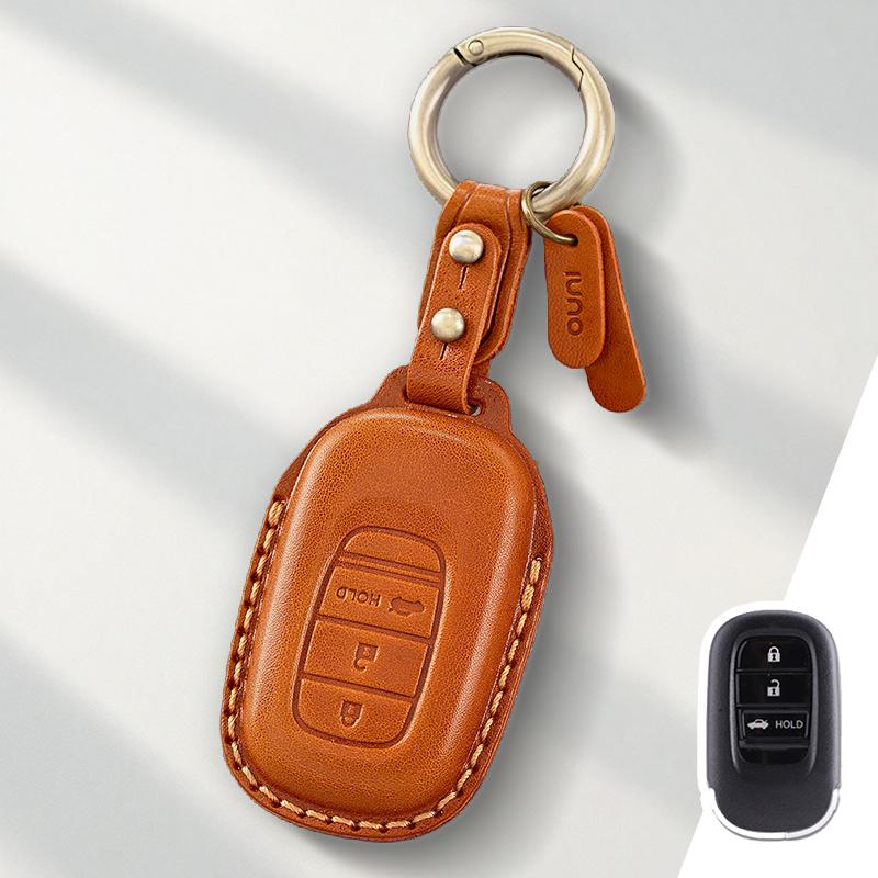 Genuine Leather Protector for CR-V HR-V Civic Accord Pilot Key Case Cover Fob