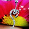 Women'S Belly Button Navel Ring Silver Snake Body Piercing Jewelry