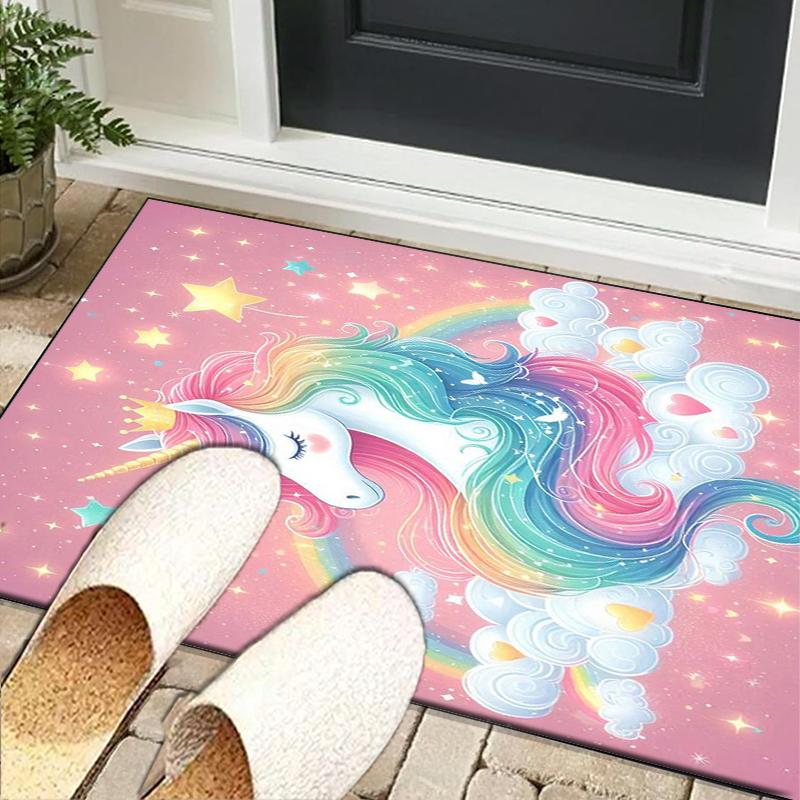 Magical Unicorn Fantasy Office Rug Chair Mat, Entryway Carpet, Suitable for Front Door, Bedroom, Living Room, Desk, Holiday Gift