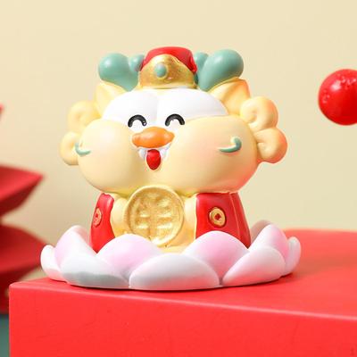 Chinese God of Wealth Dragon Figurine Cai Shen Statue Craft Desk Ornament for Study Room