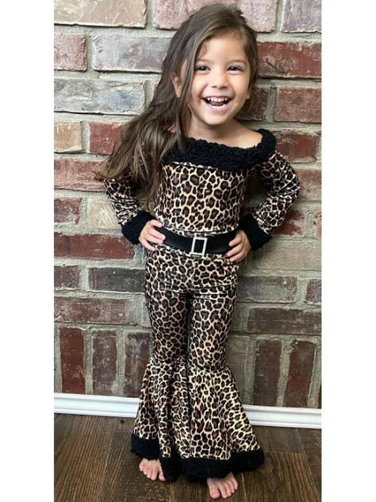 Kinder Europäisches/Amerikanisches Dreiteiler-Set: Langarm-Oberteil, Schlaghose & Hut für Frühling/Winter/Weihnachten