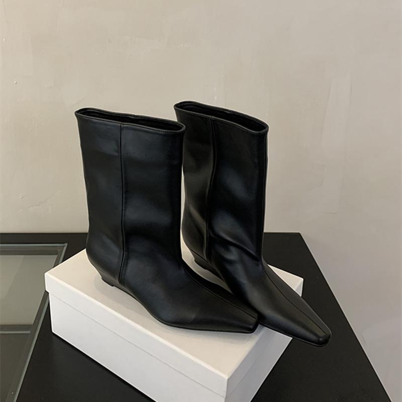 

Мода Новый Бренд Женские Короткие Сапоги Мода Круглый Носок Слипоны Рыцарские Сапоги Обувь Квадратный Низкий Каблук Ботильоны 40 чёрный